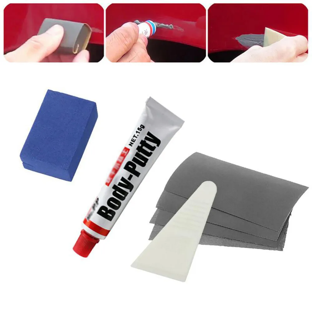 Painting Pen Car Body Putty Scratch Filler Assistant Smooth Repair Tool Set Kit Putty Scraper Water Sandpaper Pad Car Paint Care