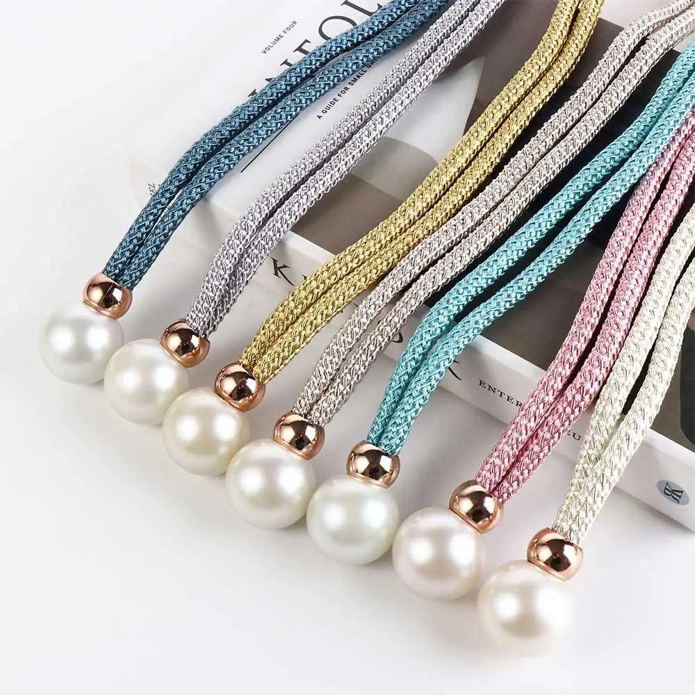 Polyester Pearl Curtain Tieback Adjustable Beautifully Pearl Curtain Buckle High Quality Buckle Tie Rope Curtains Tie Rope