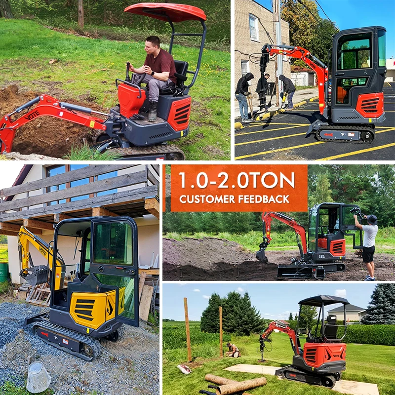 Factory Directly Sale 1 Ton Small Mini Excavator High Quality Mini Digger For Garden Crawler Small Bagger home used customized