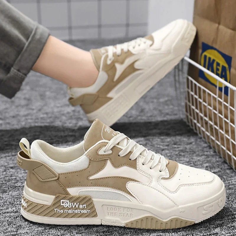 Men's Sneakers Platform Shoes Comfortable White Casual Shoes Trend Lace-up Vulcanized Shoe Outdoor Breathable Men Running Shoes