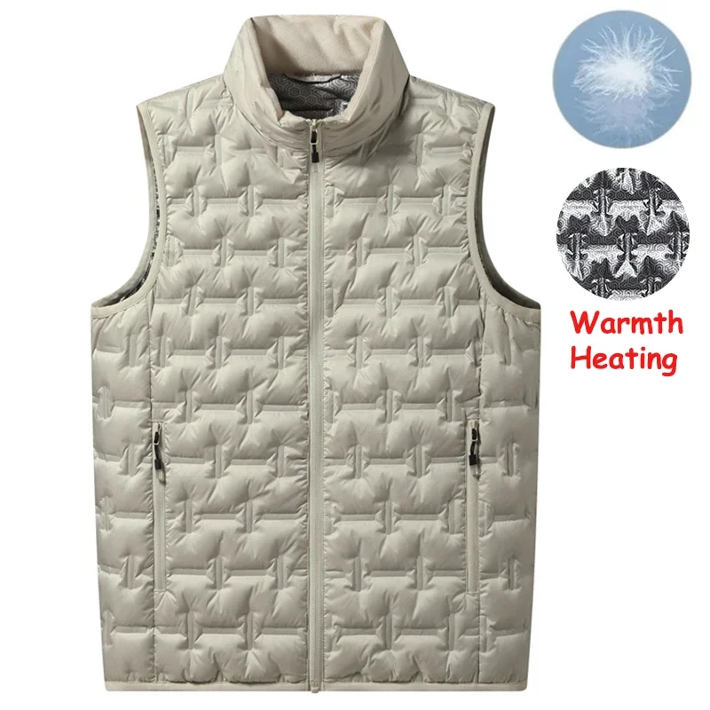 Men Winter New White Duck Down Vest Men Warm Thick Windproof Ultralight Puffer Vest Men Stand Collar Waterproof Waistcoat Male