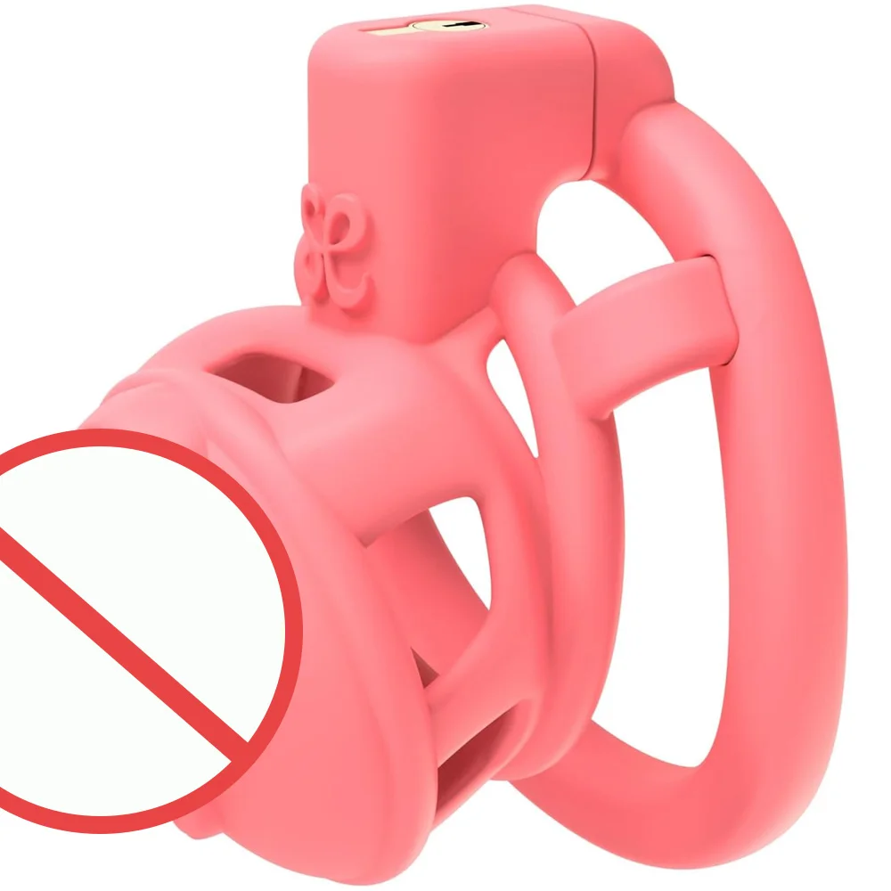 Male SIssy Chastity Cage 3D Printed Cock Cage Pink Urethral Lock Female Genitals Chastity Devices Penis Lock Sissy Adult Sex Toy