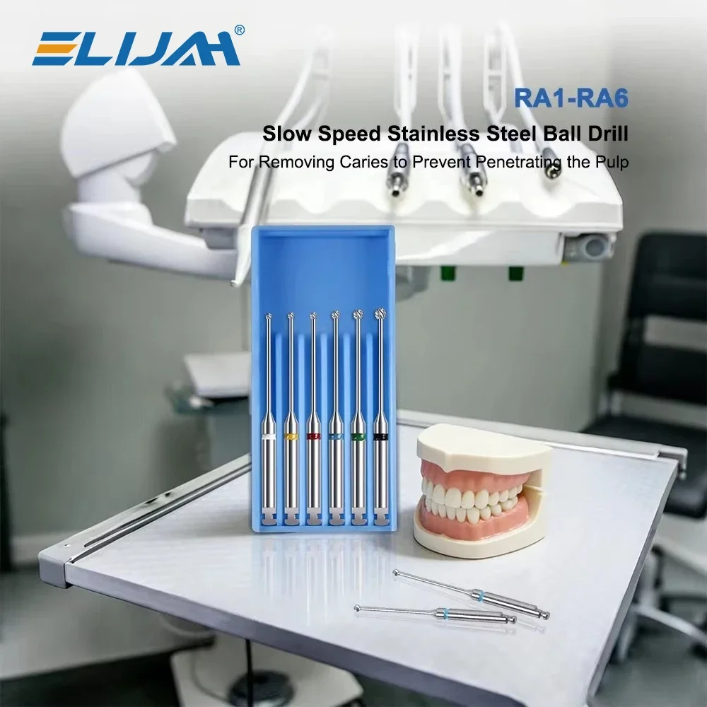 ELIJAH 5Boxes Extended Round RA High Quality Drill Burs Multiple Models for 2.35mm Low Speed Handpiece Caries Removal Tools