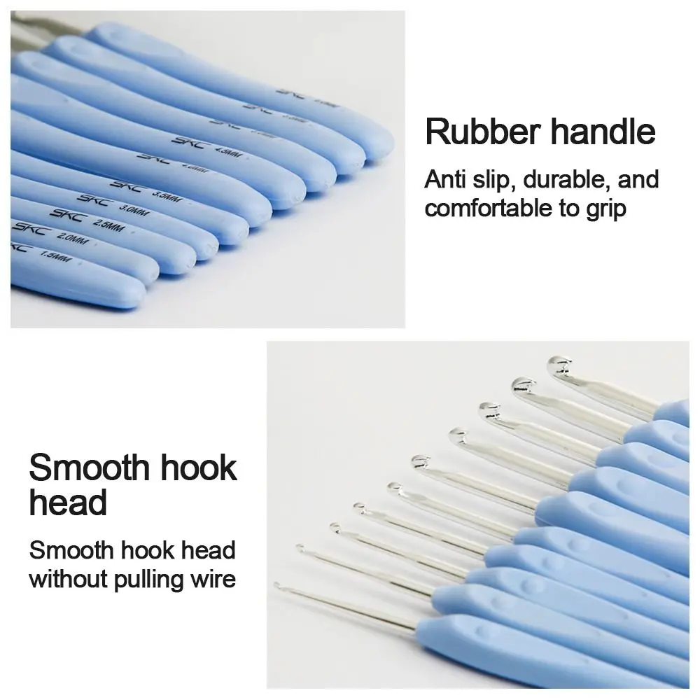 DIY Soft Handle Knitting Needles Multisize Long Crocheting Needles Aluminum Crocheting Hooks Sweater