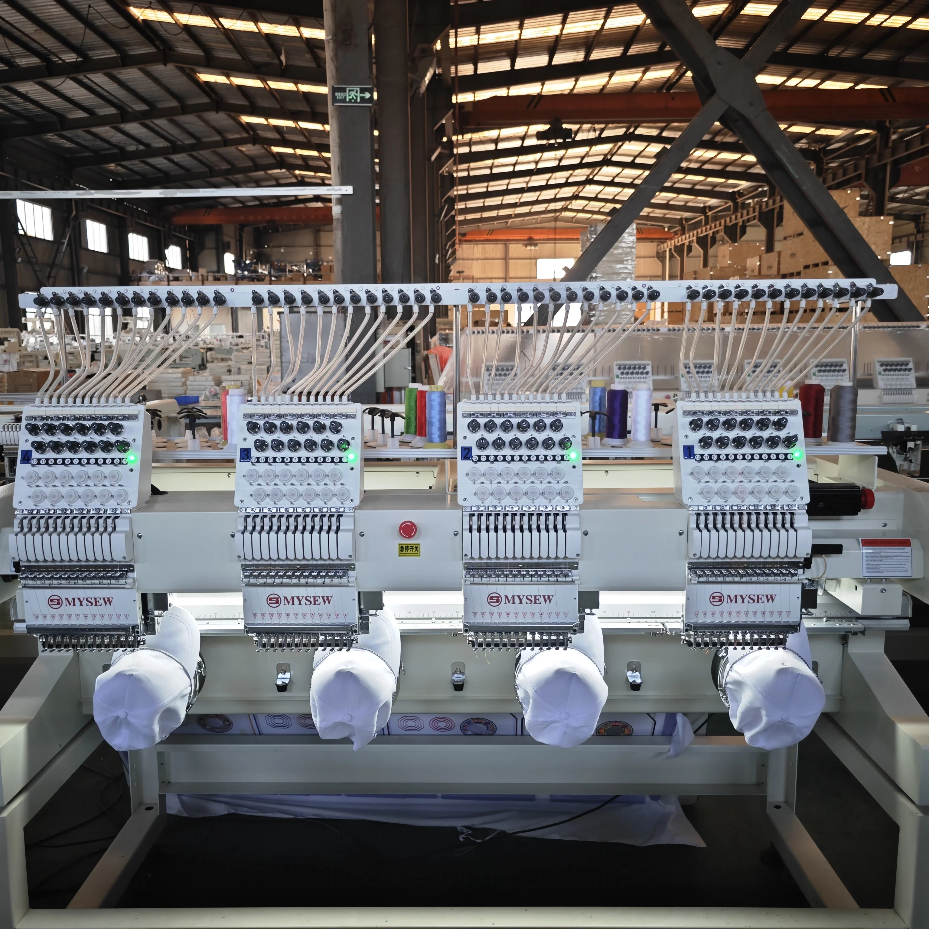 MJS1204 (45*40cm) Large Area Chinese Industrial 12   4 Head Automatic Caps T Shirt Computerized Embroidery Machine Price