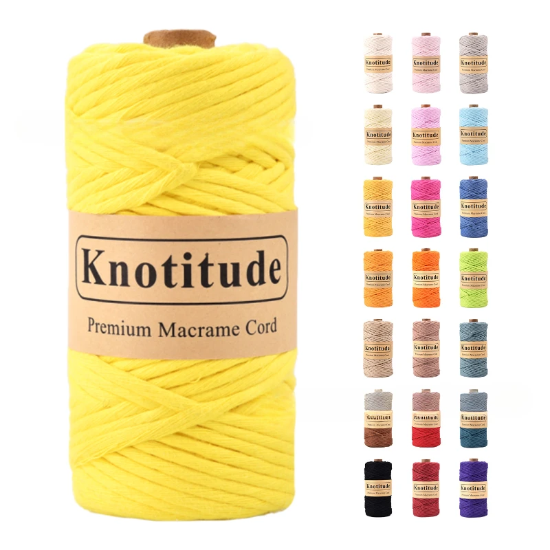 4mm X 80m Single Strand Macrame Cord Handmade Decorations Softer Natural Cotton DIY  Plant Hanger Craft Knitting Cord Rope