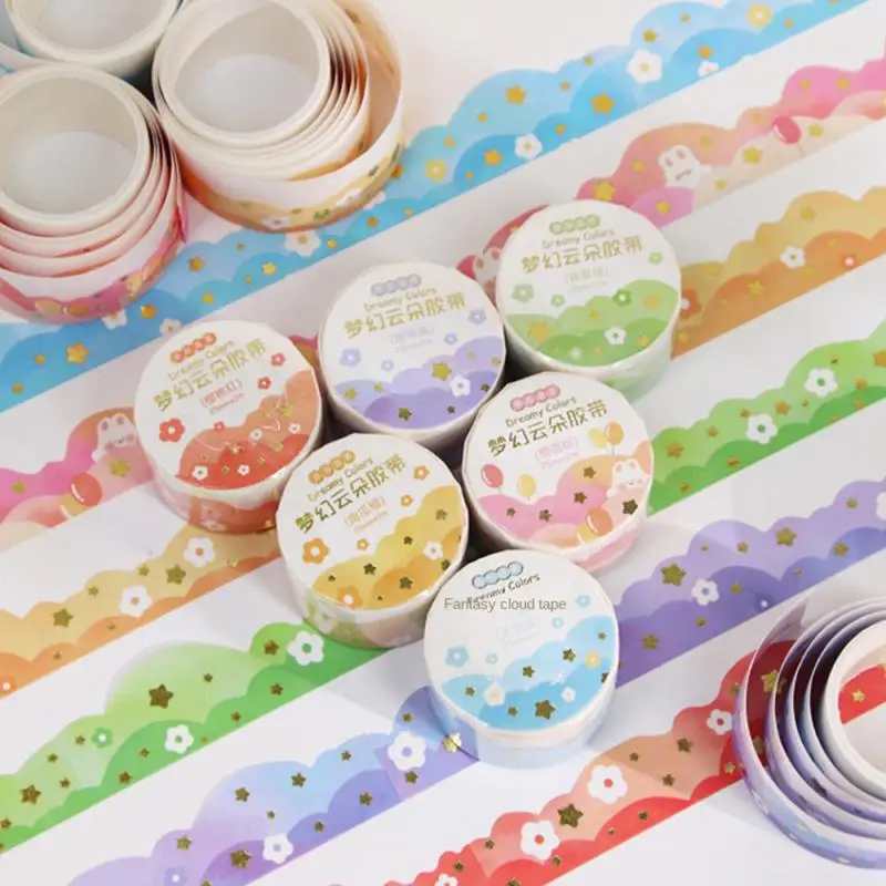 Ins Kawaii Cloud Washi Tapes, DIY Scrapbooking, Journal, License, Diary Stickers, Masking Tapes, Korean Staacquersing, Office Supplies