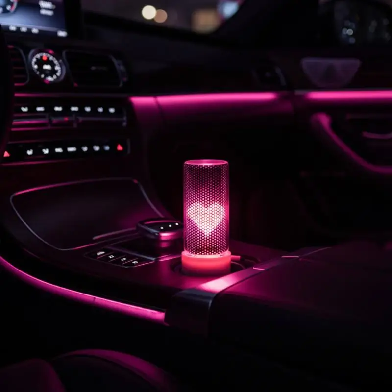 Mini USB Ambient Light Plug and Play Energy-saving Pink Night Light for Car Home Bedroom Nightstand Decor