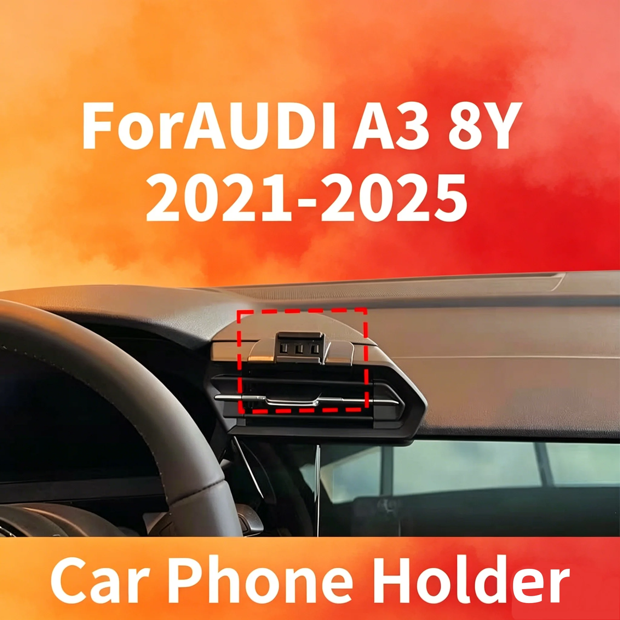 This Premium Snap-on Base Is Specially Made for Audi A3 8Y 2021-2025. It Can Be Matched with Different Types of Car Phone Holder