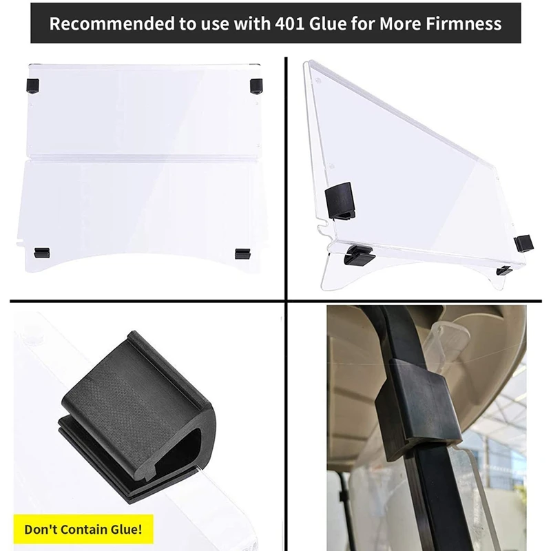 NEW-Golf Cart Windshield Retaining Clips For EZGO Club Car Yamaha Fit 1Inch X 1Inch Tube Of Golf Carts