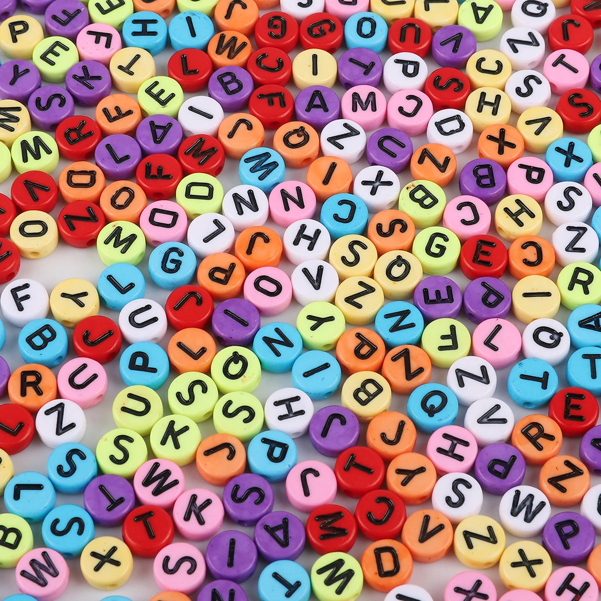 100Pcs 4x7mm Mixed Acrylic Flat Letter Beads Number/Heart/Star Loose Spacer Beads for Handmade DIY Jewelry Making Accessories