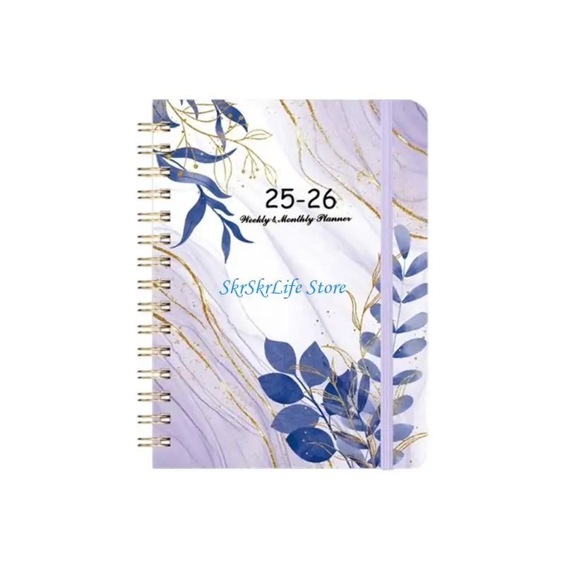 E65E English Weekly Schedule Notebook With 180 Degree Lay Flat Design Coil Binding For Organization