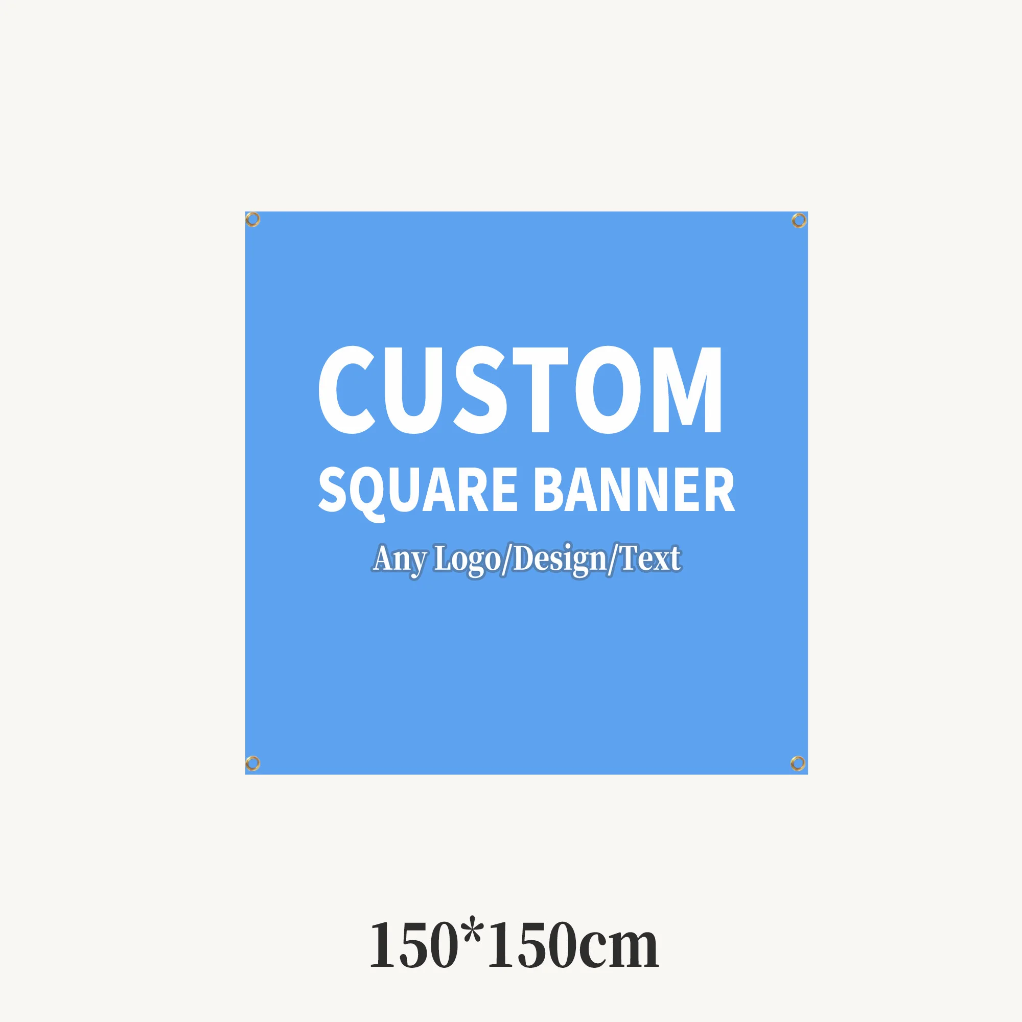 1 Stück individuelles, einseitiges, quadratisches Polyesterbanner mit 4 Ösen zum einfachen Aufhängen, perfekt für die Dekoration von Heimpartys