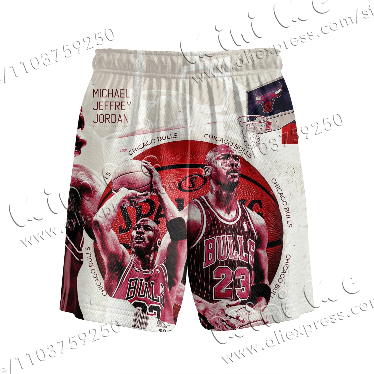 Basketball Jordan New Summer Basic Mesh Shorts Classic Printed Sports Shorts Men\'s Basketball Sports Beach Shorts 3D Printing