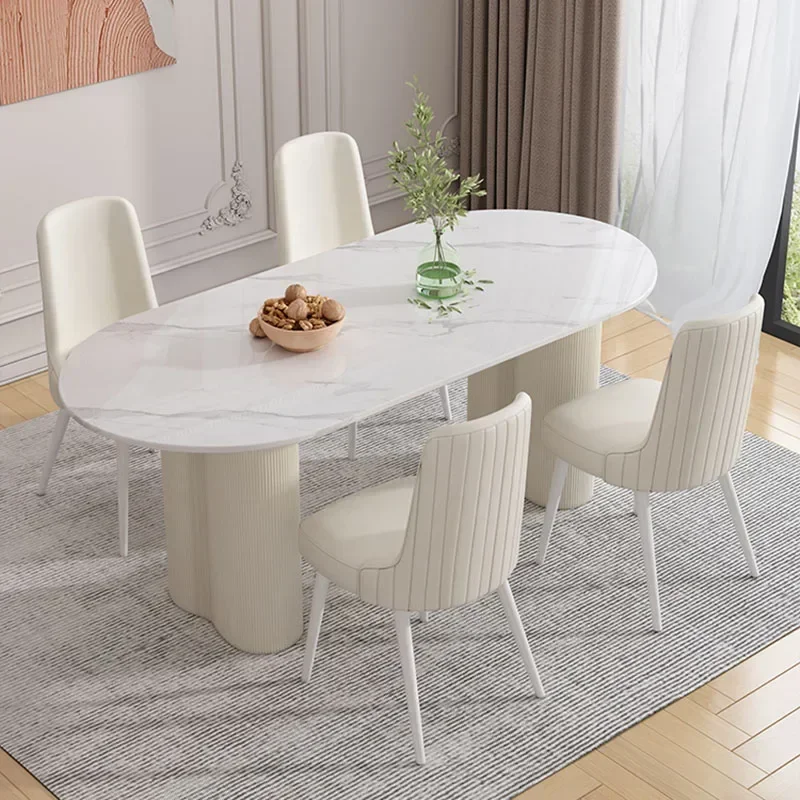 Mesa de comedor multifuncional de diseño nórdico minimalista, mesa de comedor impermeable, muebles modernos relajantes para el hogar