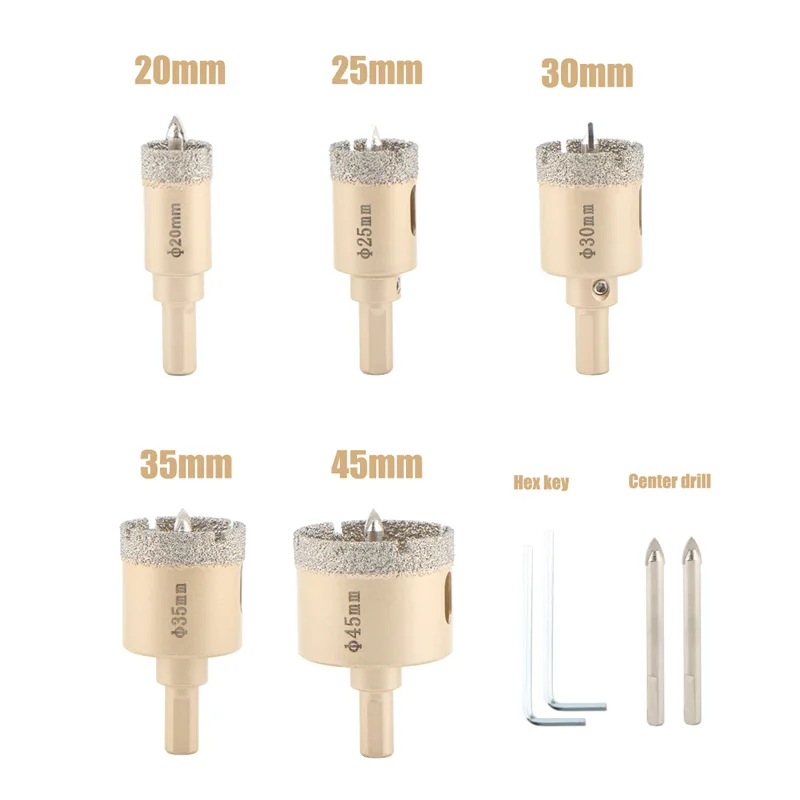 Diamond Drill Bits Kit 20-45mm Hole Saw With Position Drill For Tile Ceramic Glass Marble Granite Stone Porcelain Drilling Tools