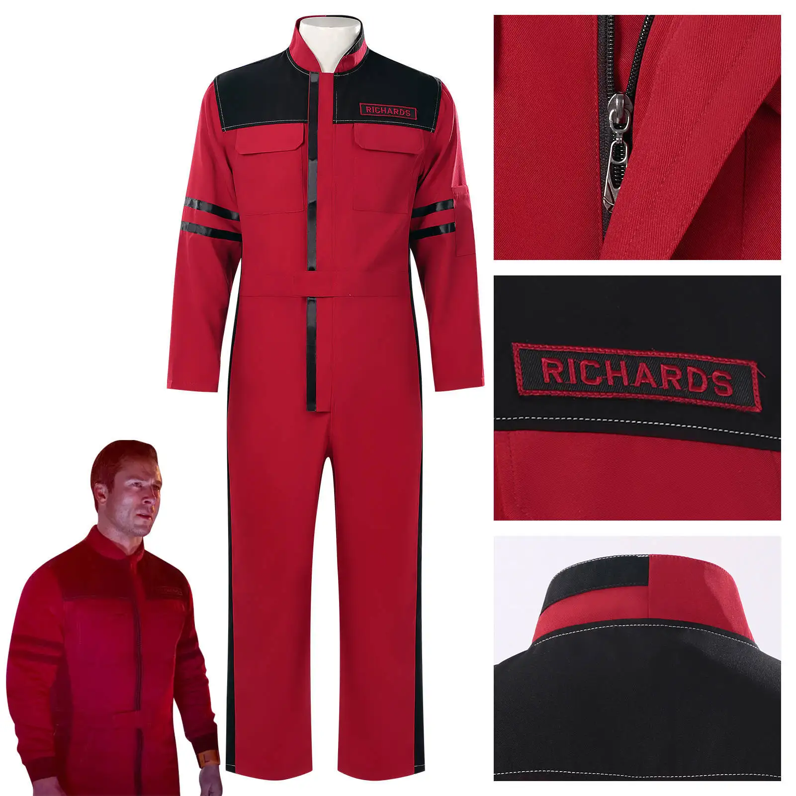 

Красный комбинезон «Бегущий человек», костюм для косплея, персонаж фильма, костюм на Хэллоуин, вечерние костюмы для выступлений для взрослых мужчин