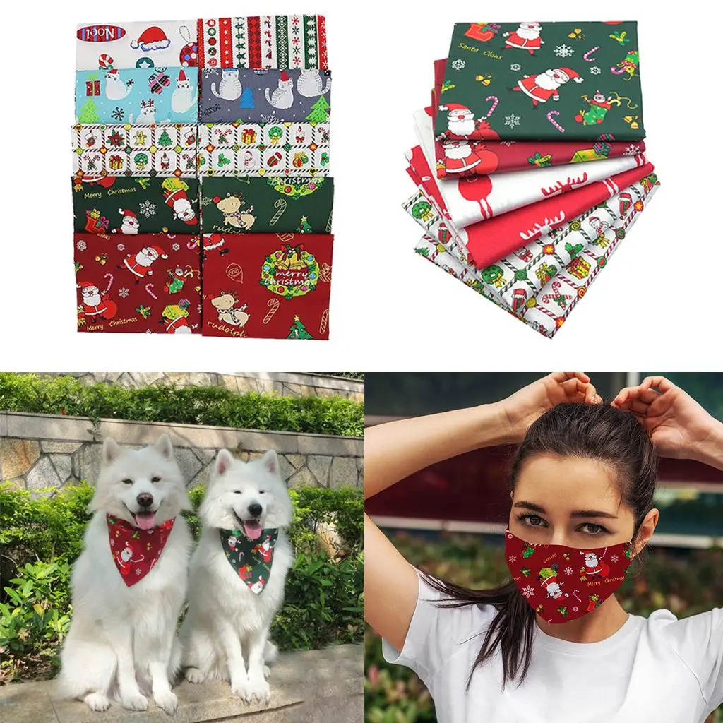 Quilting Fabric, Fabric Bundle Patchwork Pre-Cut Quilt Squares for DIY Sewing Quilting Christmas Tree, Snowmen Pattern