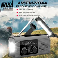 Manual Charging Emergency Light Outdoor Adventure Waterproof Emergency Light Solar Powered Charging FM Radio with LED Lights