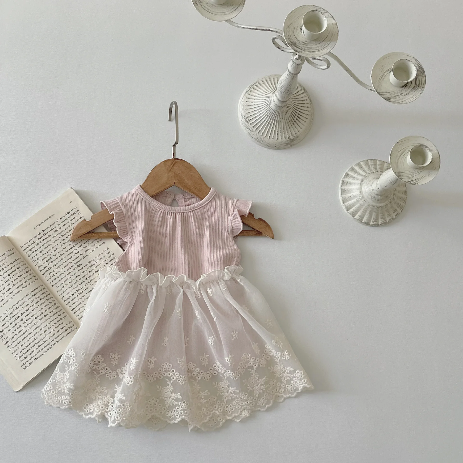 Summer Girl Children Lace Embroidery Flower Mesh Princess Skirt Baby Solid Hollow Out Casual Skirts Kid Clothes Accessories