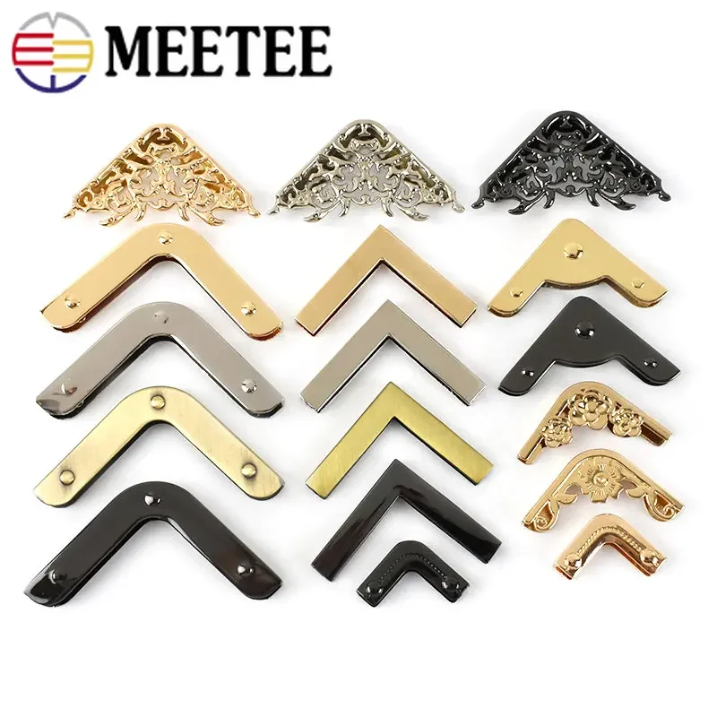 4/10Pcs Metal Corner Protector Buckle Bag Strap Cover Clasp Handbag Purse Craft Edges Corners Clip DIY Bags Hardware Accessories