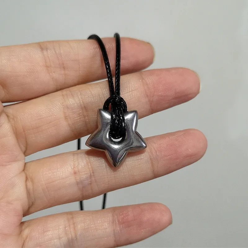 Vintage Gothic Y2k Star Necklace Pentagrams Pendant Necklaces for Women Men Hip Hop Choker Clavicle Chain Party Jewelry Gift