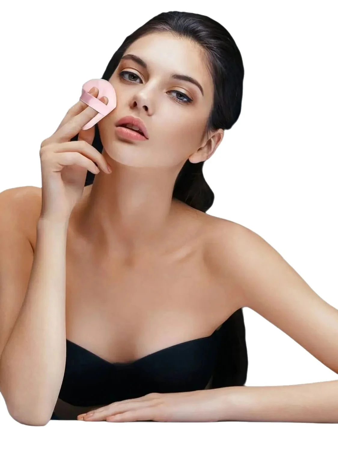 6 個の三角形パウダーパフルースパウダー液体化粧品用ソフトぬいぐるみパウダーパフメイクアップファンデーションパフメイクアップツール