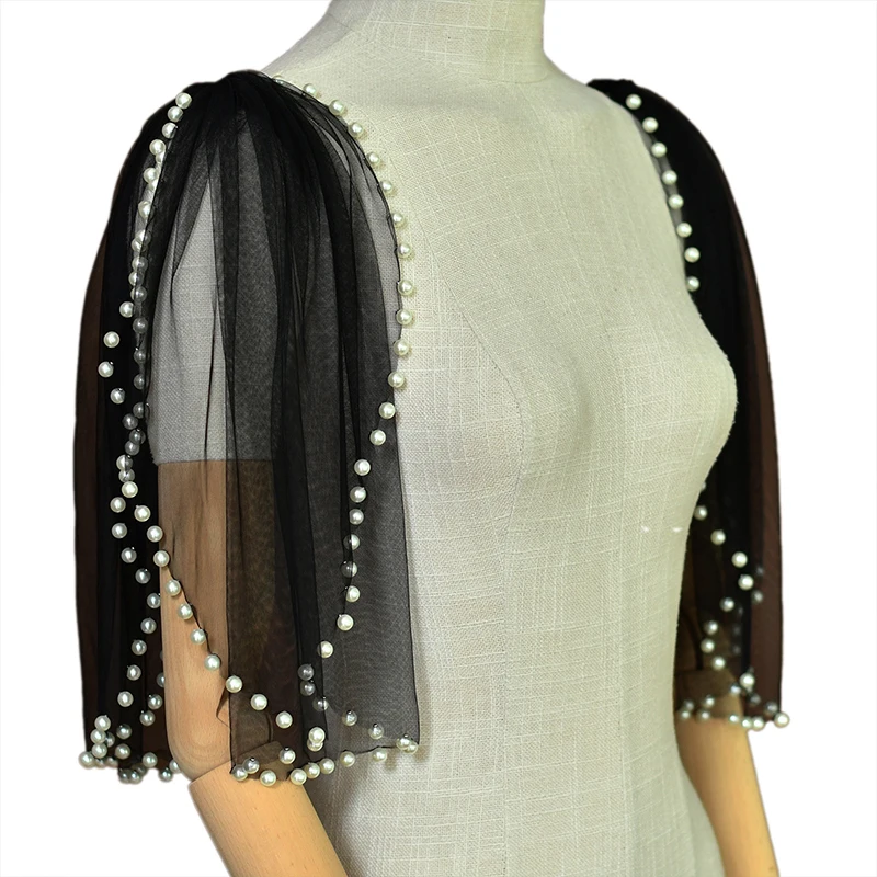 المرأة أنيقة القوس عقدة تول غزل الكتف غطاء للذراع شال الزفاف يلتف العروس الزفاف مأدبة فستان الكتف ديكور الإكسسوار