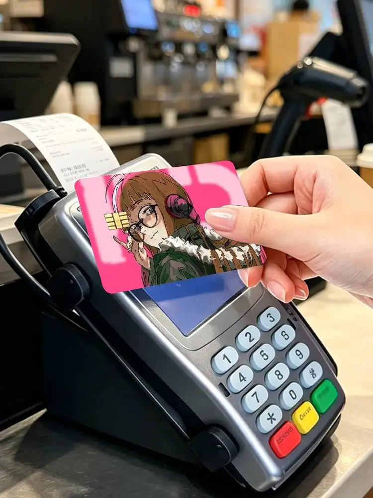 RPG Persona 5 F-Futaba Sakura Joker  4pcs 1Set Card Stickers Small Waterproof Chip 4PCS Card Sticker Anti-Scratch