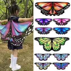 Kids Butterfly Wings Cape Girls Fairy Shawl Pixie Cloak Fancy Colorful Dress Costume Gift Party & Holiday DIY Decorations