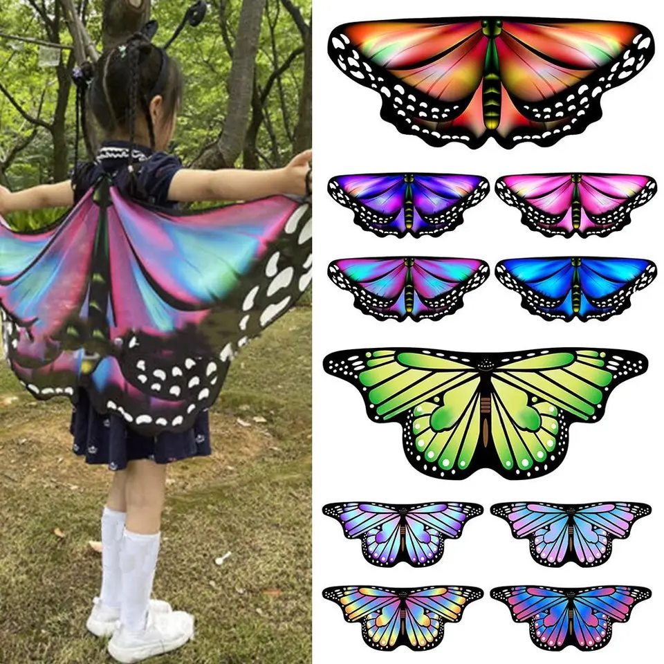 Abaodam 4 Ensembles Ailes De Papillon Cape Accesorios Para Filles C Violet Manteau Halloween Costume Pour Les Filles C Am