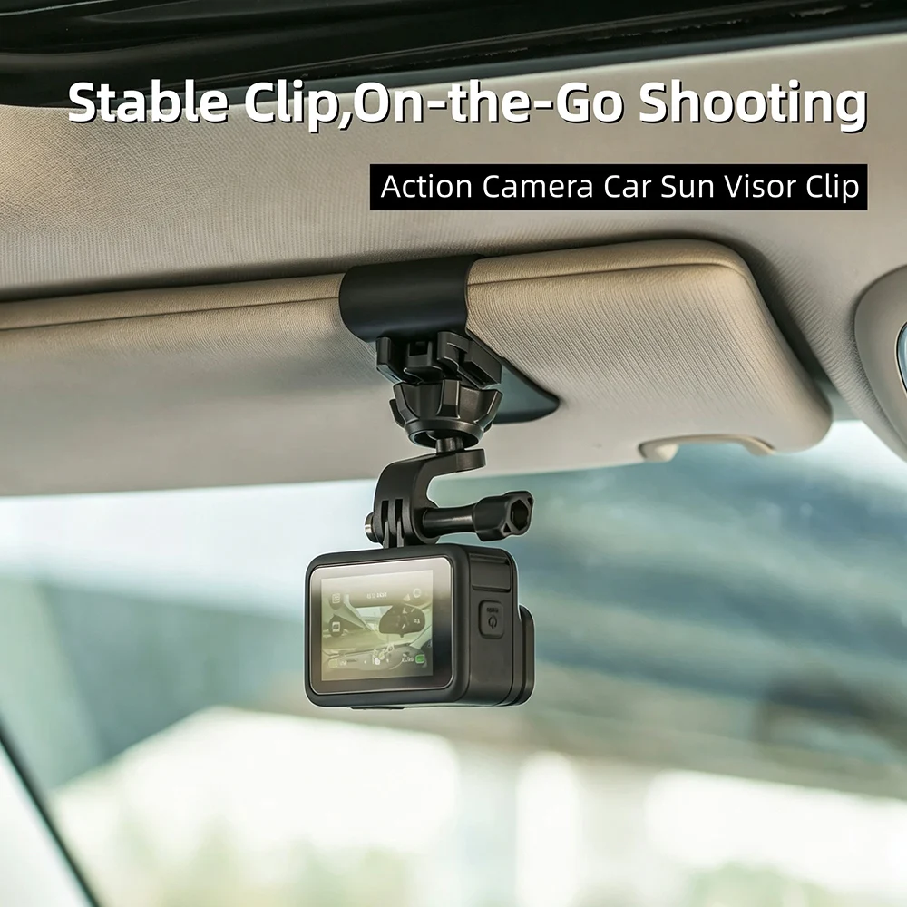 POV Car Sun Visor Camera Clip Anti-Wobble Holder for GoPro Hero13 12 DJI Action 5 Pro 6 4 Insta360 Driving Recording Accessories