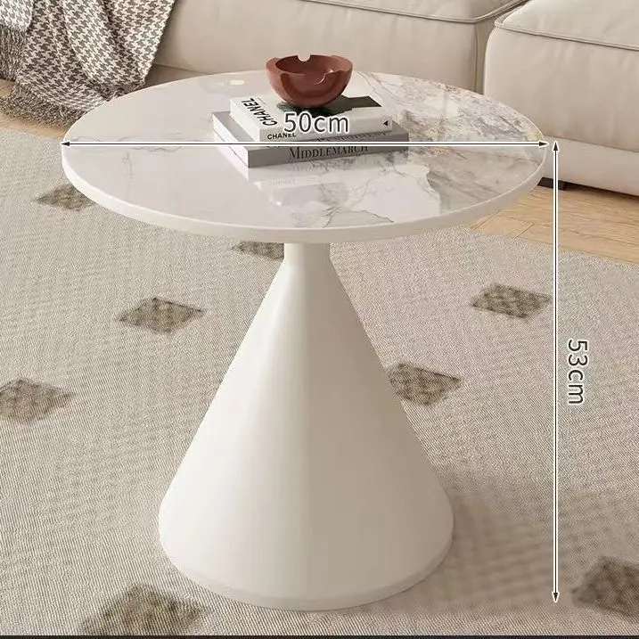 Cream wind explosion Internet celebrity round living room coffee table household small apartment homestay rock slab coffee