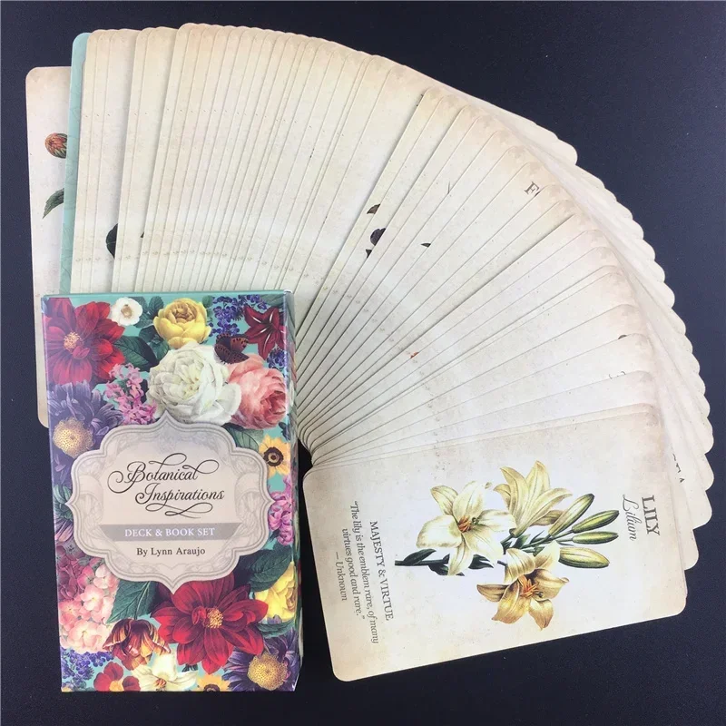 Baraja de Tarot, cartas de oráculo de inspiración botánica, juego de mesa de adivinación misteriosa, diseño de flores exquisito para mujeres y niñas, juego de mesa
