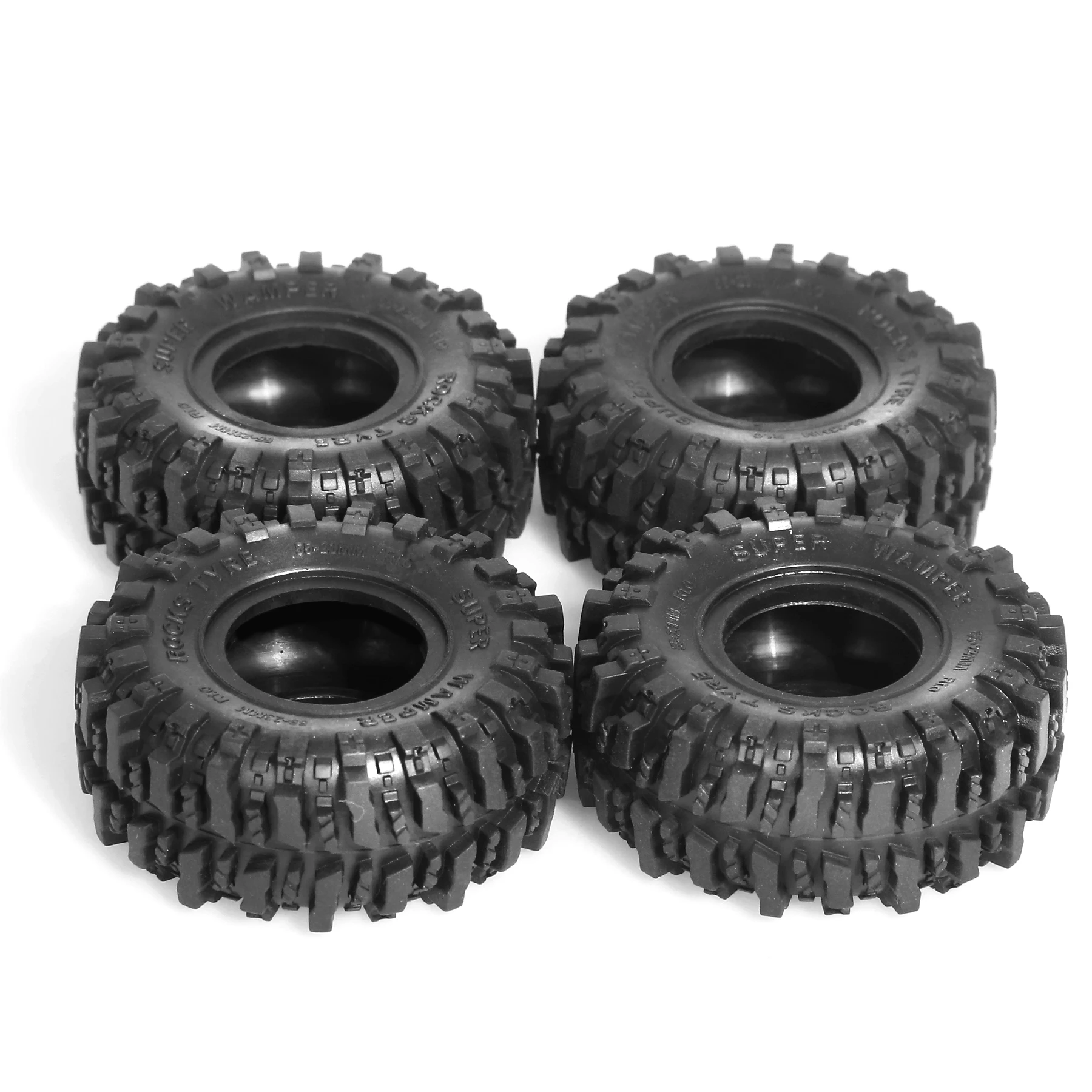 1.0 RC Crawler Tires 1/24 1/18 All Terrain Soft Rubber Mud Wheels Tyres For 1:24 1:18 Rock Crawler Car Axial SCX24 FMS AX24 4PCS view 3