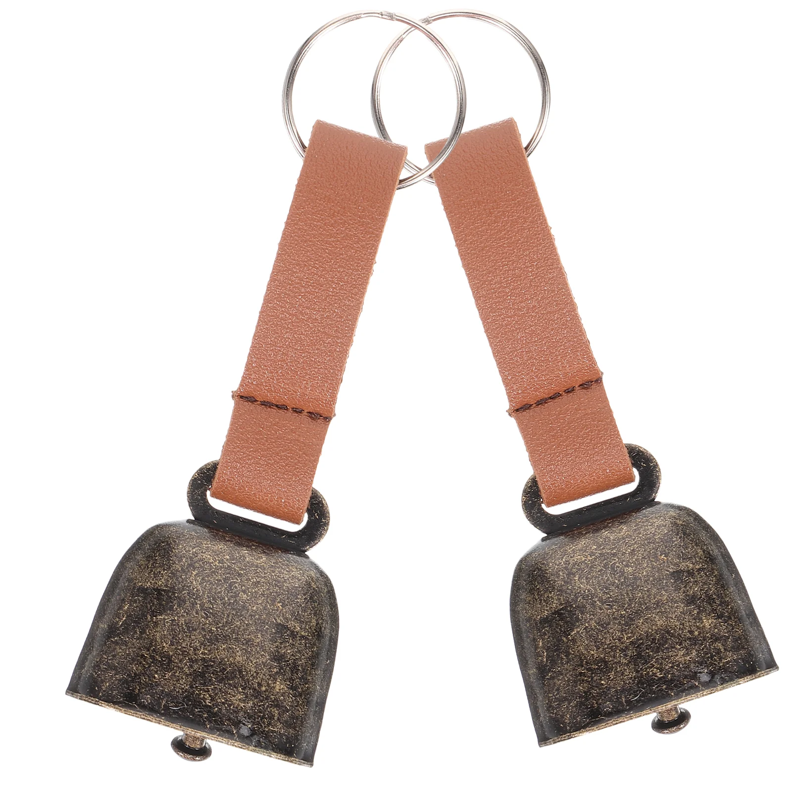 2 Pcs Bear Repelling Bells Vintage Copper Outdoor Hiking Warning Anti Lost Pet naments Cow Bells Distance Sound