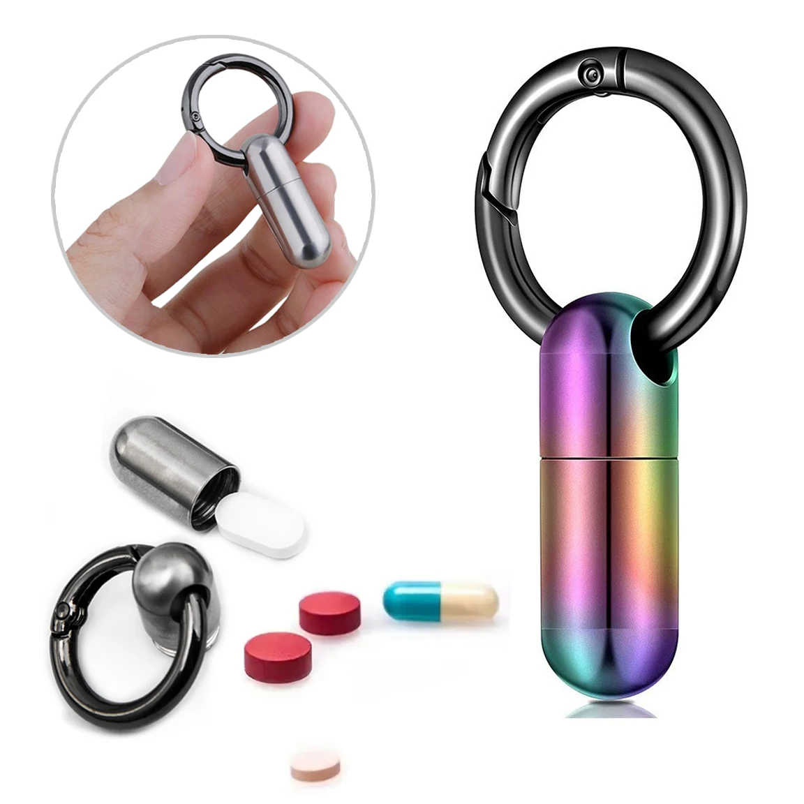 

Portable Mini Medicine Pill Box Anti-Rust Waterproof Titanium Alloy Travel Organizer Holder Medicine Pillboxes Daily Pill Case