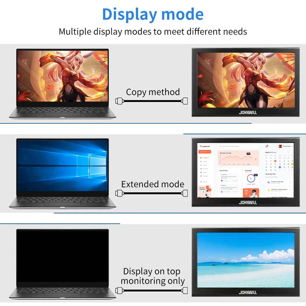 Imagem -06 - Monitor Secundário de Exibição Potável Alto-falante Embutido Hdmi para Tela de Computador Portátil 116 133 1366x768 60hz