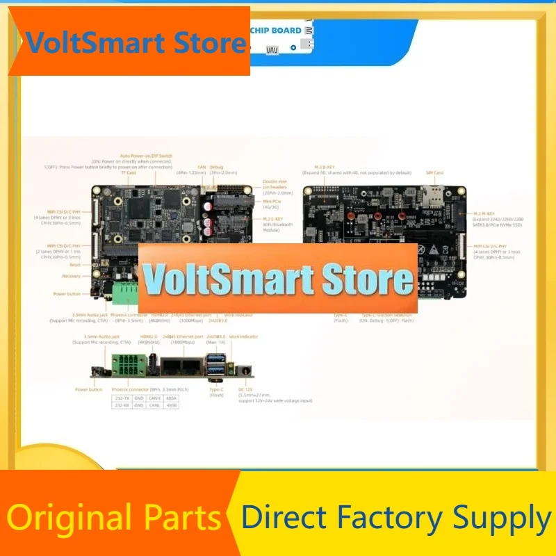 VoltSFirefly AIO-8550JD4 AI Mainboard With Qualcomm QCS8550 Processor, 48TOPS NPU, Adreno 740 GPU And 8K Video Capability
