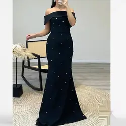 Dress Floor Length Luxury Birthday Evening Dress Short Sleeves Summer Elegant Wedding Party Gowns For Women Arab