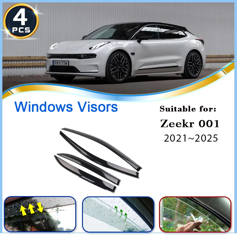 

Window Visors For Zeekr 001 2021 2022 2023 2024 2025 Waterproof Rain Guard Deflector Windshields Eyebrow Awnings Car Accessories