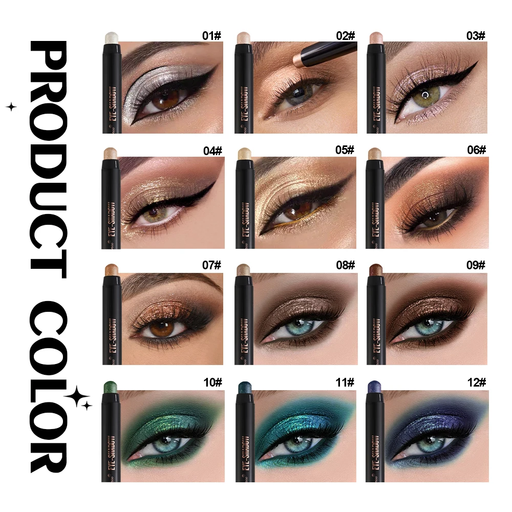 Eyeshadow Pen Pearlescent Eyeshadow Versatile One-Swipe Application Non-Smudging Waterproof Eyeshadow Highlighter Delicate Silky Smooth with Fine Shimmer Eyeshadow Liquid