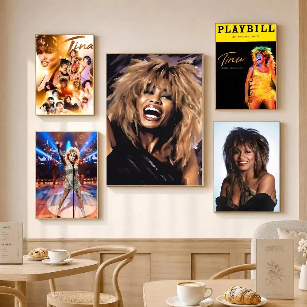 Tina Turner Singer Classic Rock Poster Self-adhesive Advanced Aesthetic Printing Paper Wall Art for Living Room Home Decor