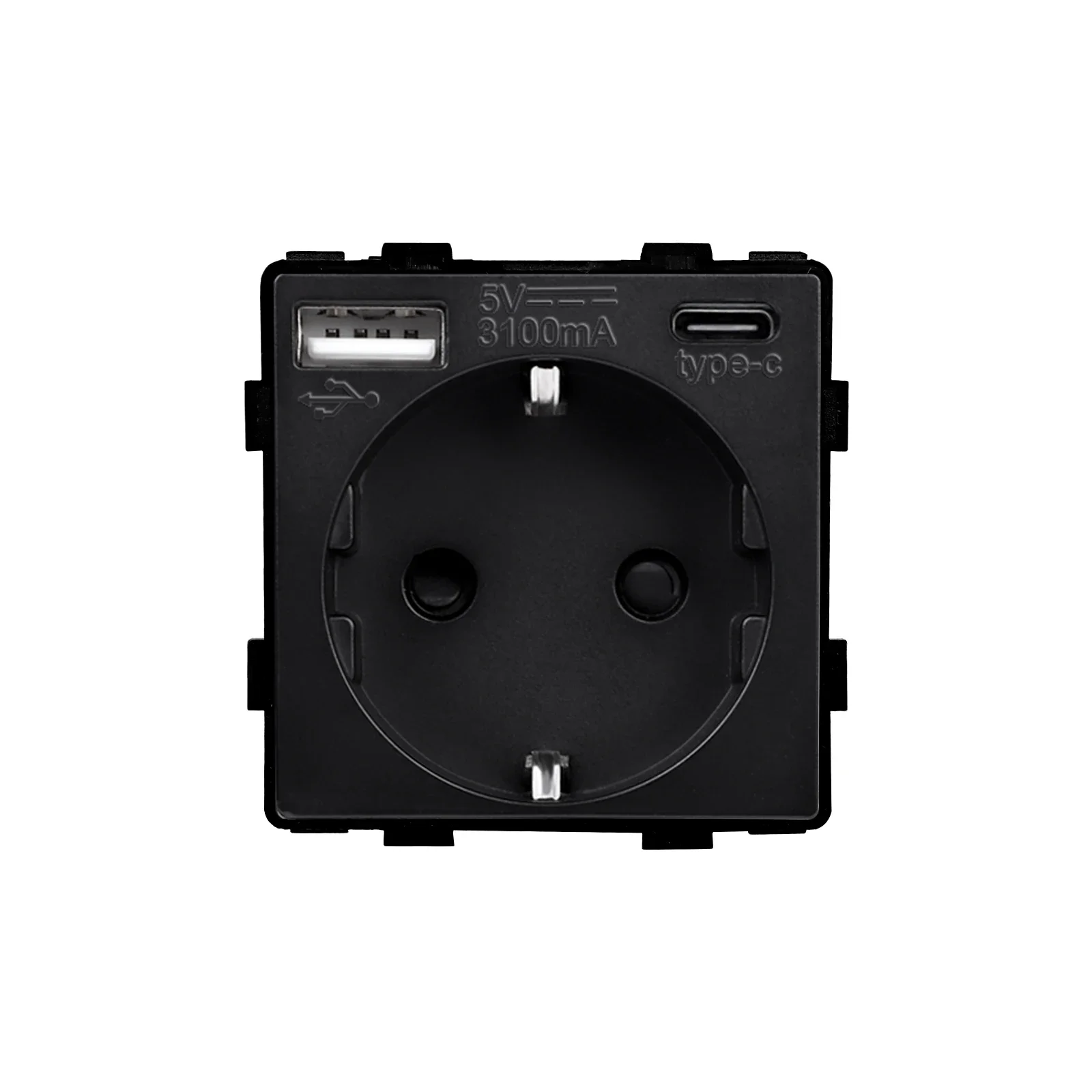 EU Standard Wall Socket With USB Type-C RJ45 PC CAT5 TV /ST HDMI Socket Parts Mechanical Button Switch Glass Socket Frames