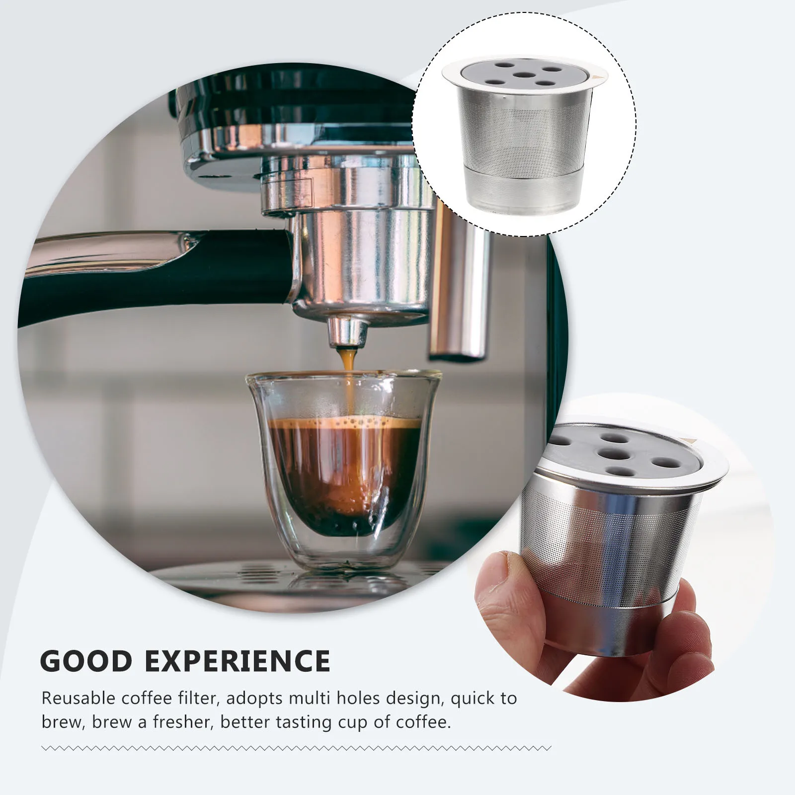 

Eco Friendly Reusable Coffee Filters Stainless Steel Strainer Cup Easy to Use for Home Or Store Brewing Experience