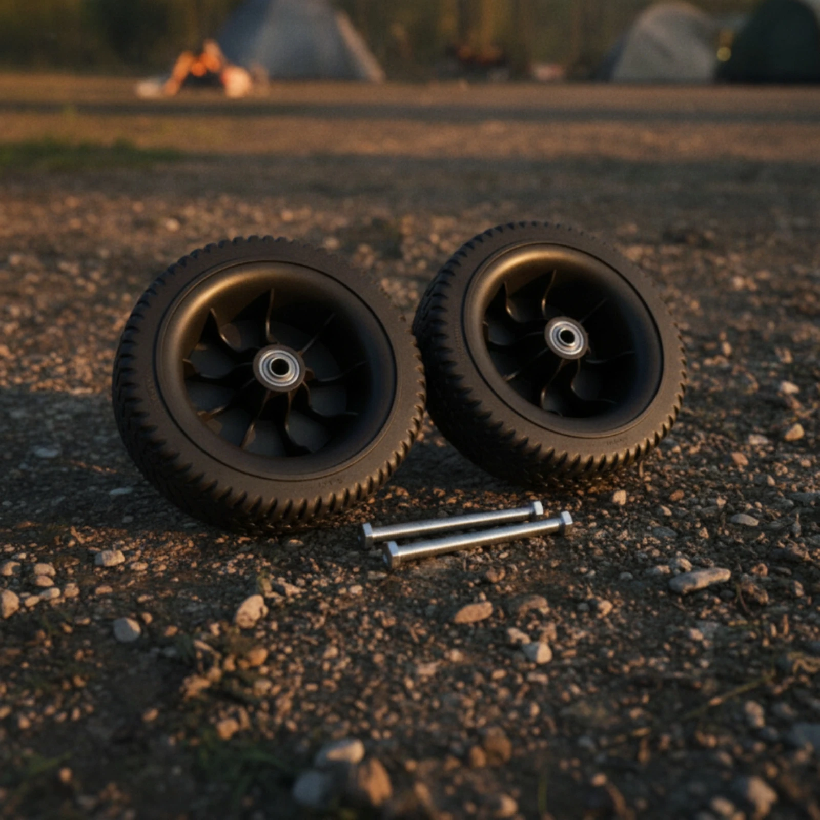 Camping Cart Wheel Assembly Lightweight 7-Inch Camping Cart Wheel Wear Resistant Easy to Install for Outdoor Projects