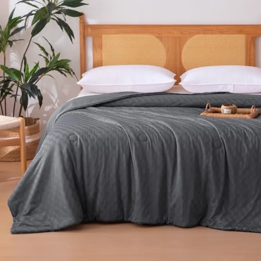 

Cooling Comforter, Soft Lightweight Waffle Weave Blanket for Hot Sleepers, Summer and All Season Bedding to Keep Cool for Night