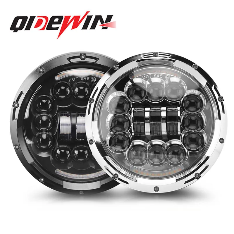 

Round 7Inch LED Headlight White Halo Angle Eyes Led Headlamp H4 Hi/Low Turn Signal for Suzuki Samurai Jeep JK Wrangler Off Road