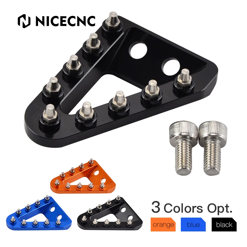 NICENC Pedal rem sepeda motor aluminium besar, lebar CNC ujung pelat langkah untuk gas EX EC MC 125-300 EX F EC F 250-450 21-23