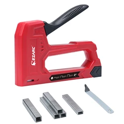 EZARC Hand Staple Gun Kit for Woodworking with 1000 Staples and Staple Remover, Light Duty Stapler and Nail Gun for DIY Crafts